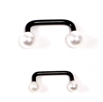 Surface Piercing Schwarz mit Perle - aus Chirurgenstahl 316l - Modell wählen, Schwarz 1,2mm/10mm